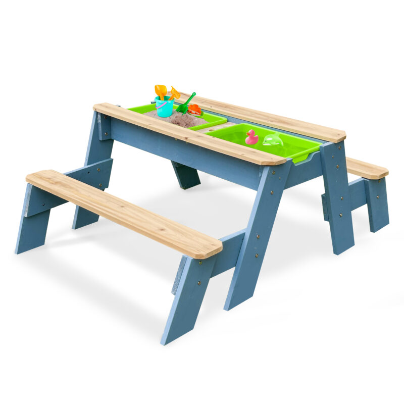Luckids Sand & Water Picnic Table - Blue & Natural product image