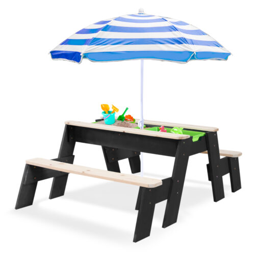 Luckids Sand & Water Picnic Table - Black & Natural