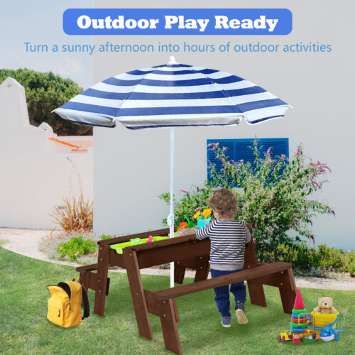 Luckids Sand & Water Picnic Table - Brown - Image 8
