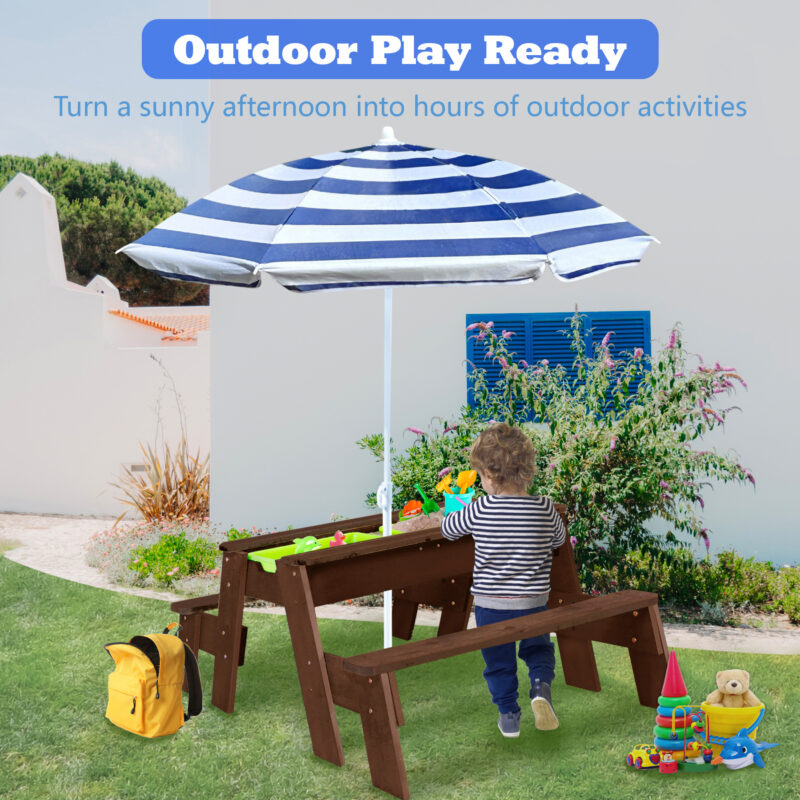 Luckids Sand & Water Picnic Table - Brown - Image 3