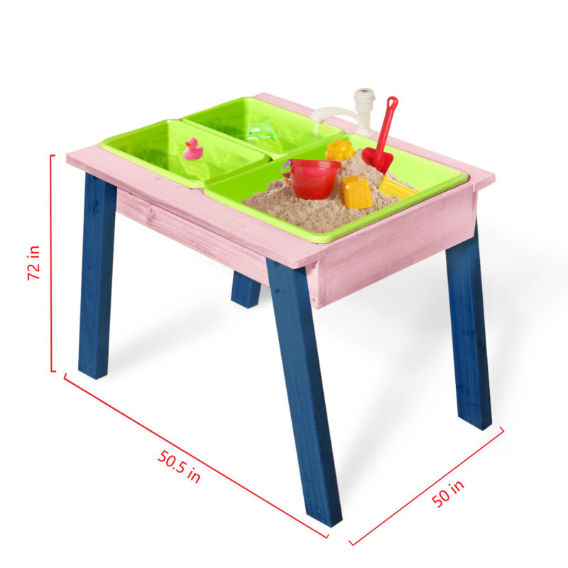 Luckids Sand & Water Aquaflow Table Mini - Blue & Pink - Image 2
