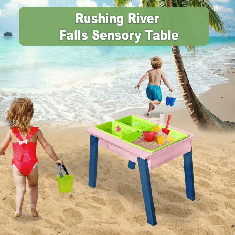 Luckids Sand & Water Aquaflow Table Mini - Blue & Pink - Image 3