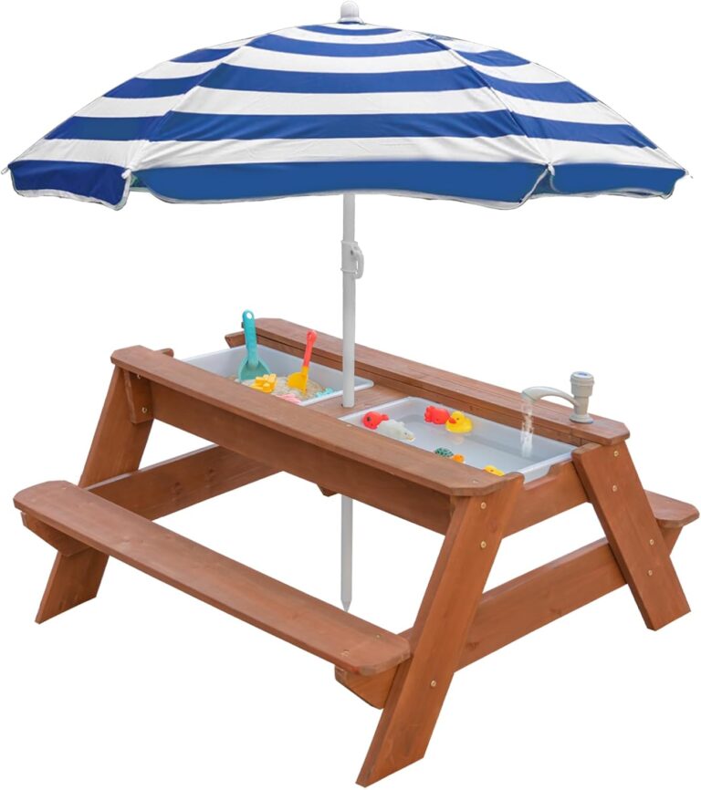 Luckids Sand & Water Picnic Table - Brown - Image 2