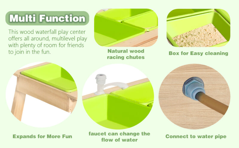 Luckids Sand & Water Aquaflow Table Mini - Natural - Image 7