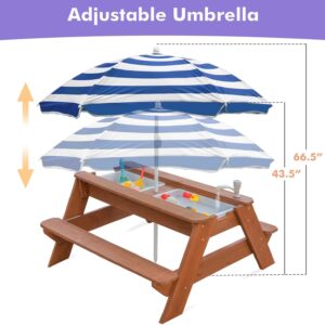 Create the perfect spot for outdoor fun with the 3-in-1 Convertible Kids picnic table from Parasols Size