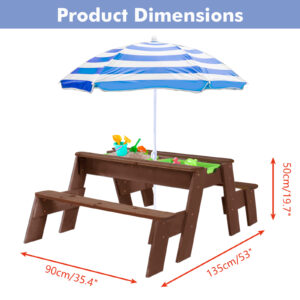 Create the perfect spot for outdoor fun with the 3-in-1 Convertible Kids picnic table from Size
