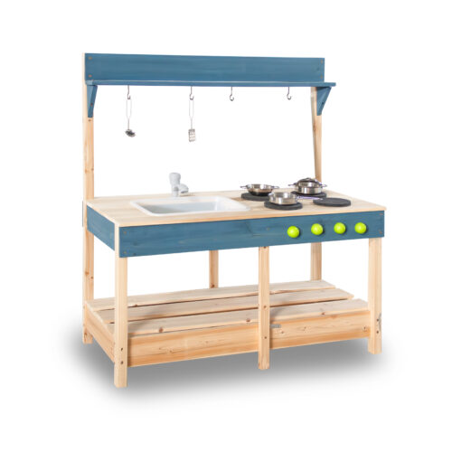 Luckids Wooden Play Kitchen - Blue