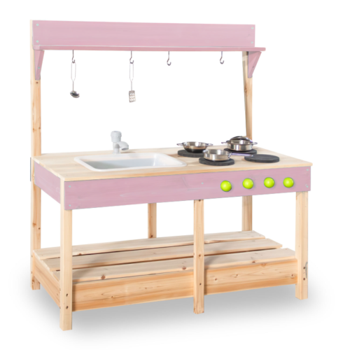 Luckids Wooden Play Kitchen - Pink