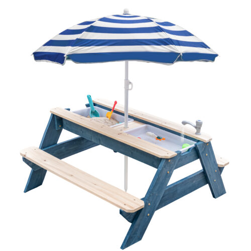 Luckids Sand & Water Picnic Table - Blue & Natural